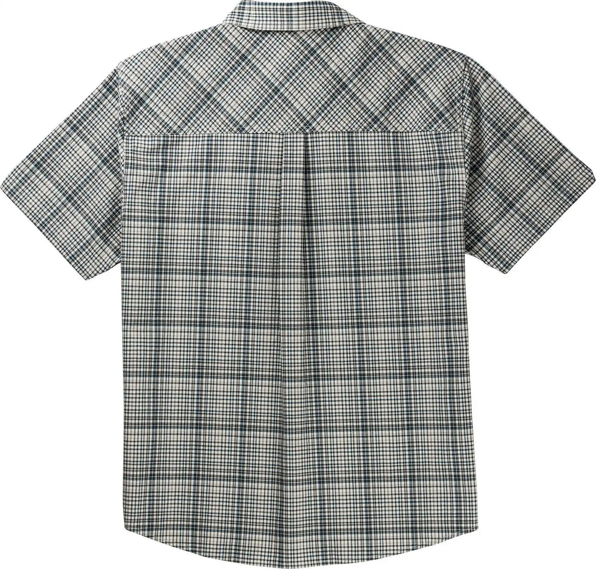 Men’s Textured Stretch Woven Plaid Short Sleeve Shirt