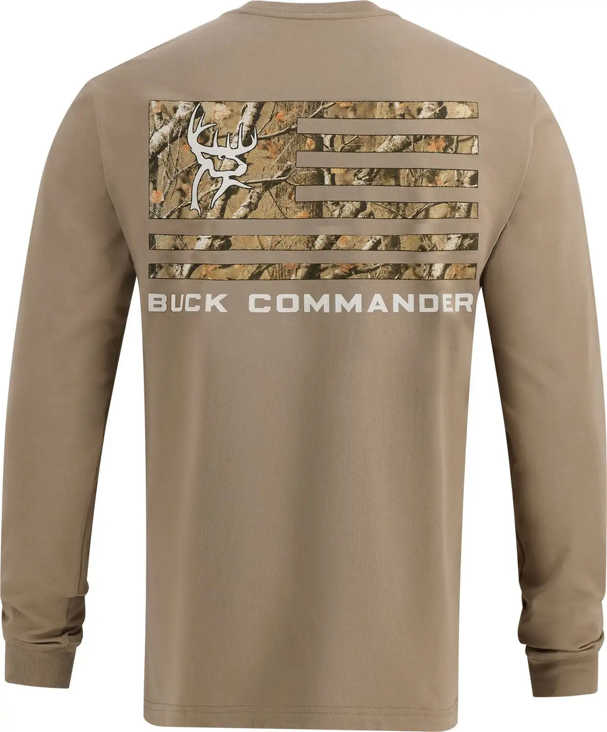Men's Buck Commander Camo Filled Flag Long Sleeve Shirt