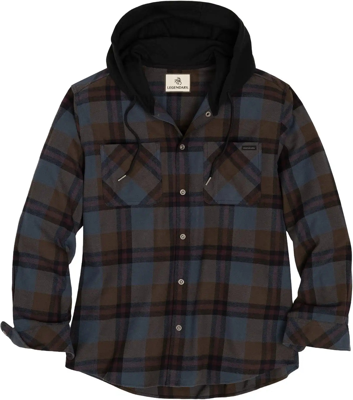 Men's Lumber Joe Flannel Hooded Long Sleeve Snap Shirt