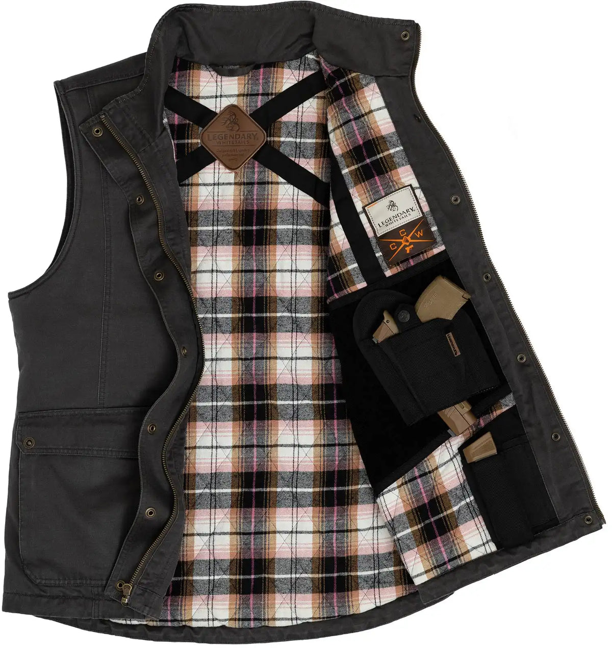 Women's Concealed Carry Saddle Country Waxed Cotton Blend Vest