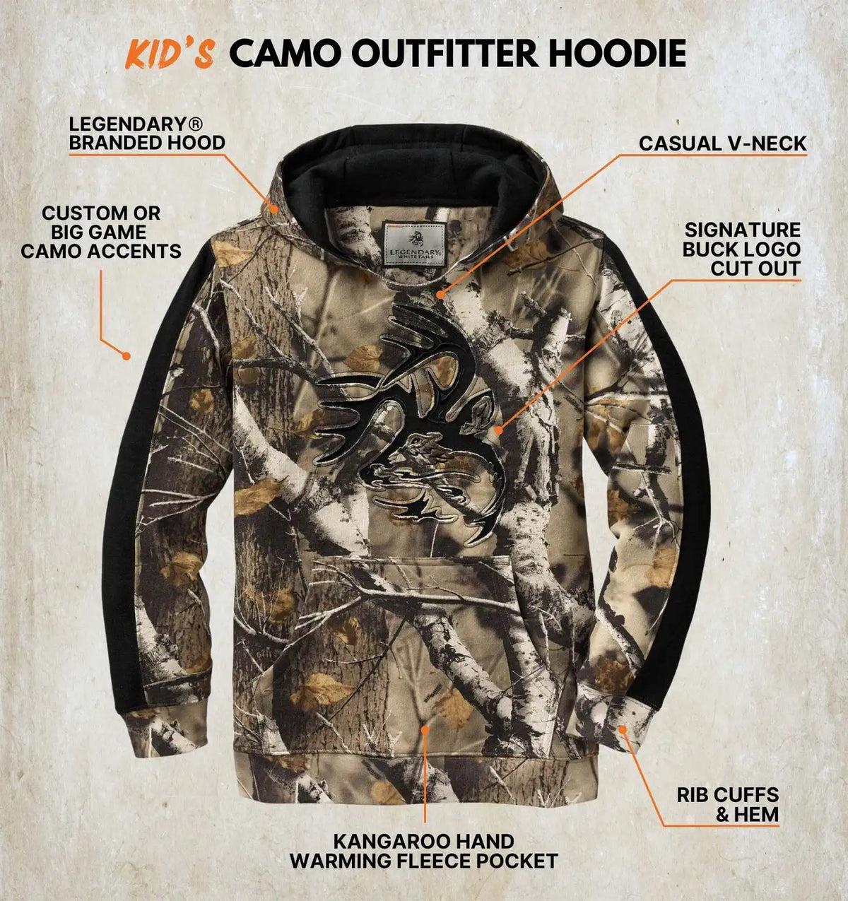 Kids Outfitter Camo Hoodie Sweatshirt