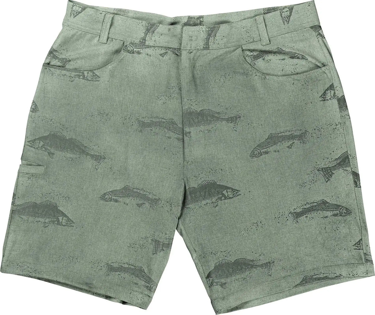 Men's Water Activated Fish Print 9 Inch Inseam Boardshort