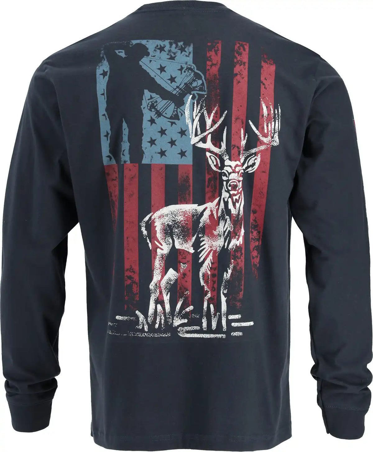 Men's Flag Stag Long Sleeve T-Shirt Made in the USA